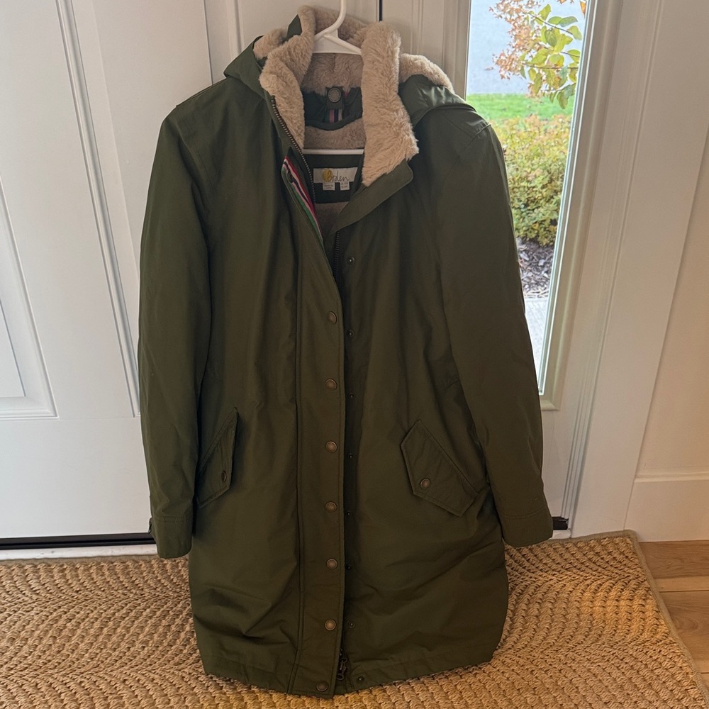 Olive Green Hooded Women's Coat